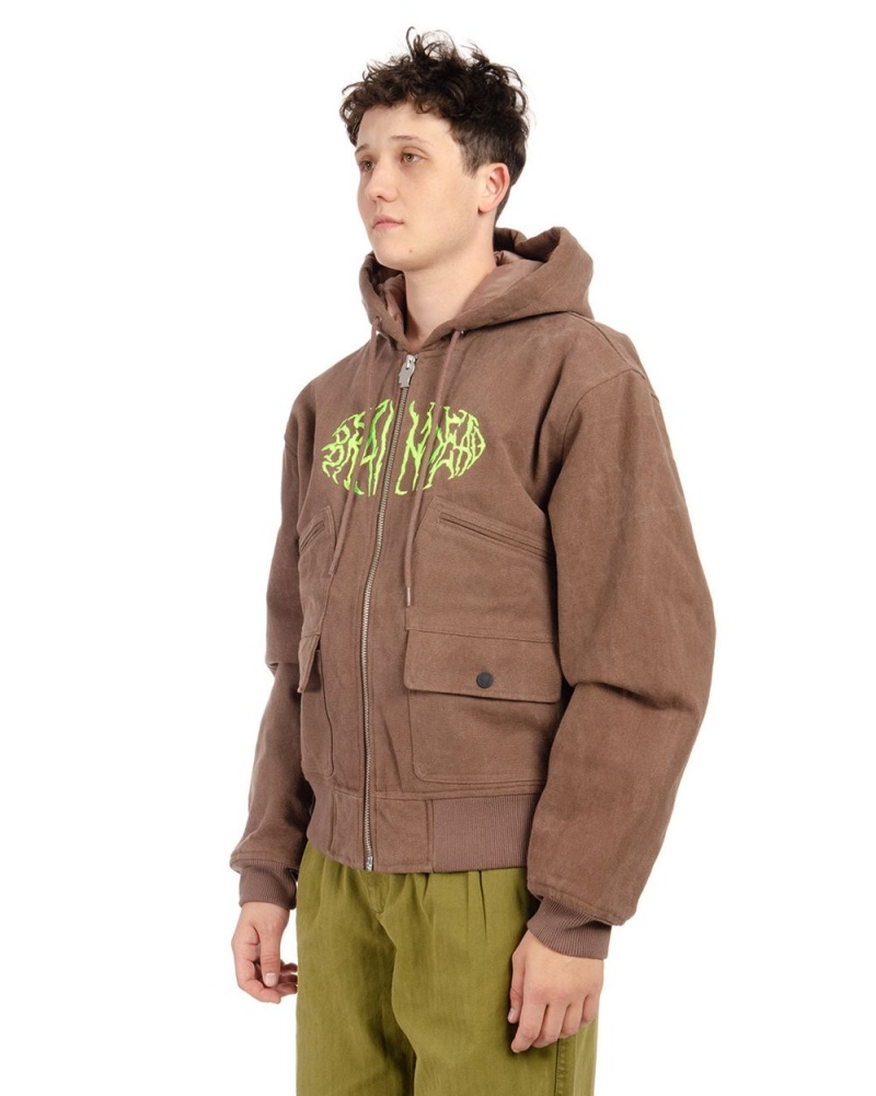 Brown Brain Dead Headbanger Hooded Field Jacket | USA FNDU06832