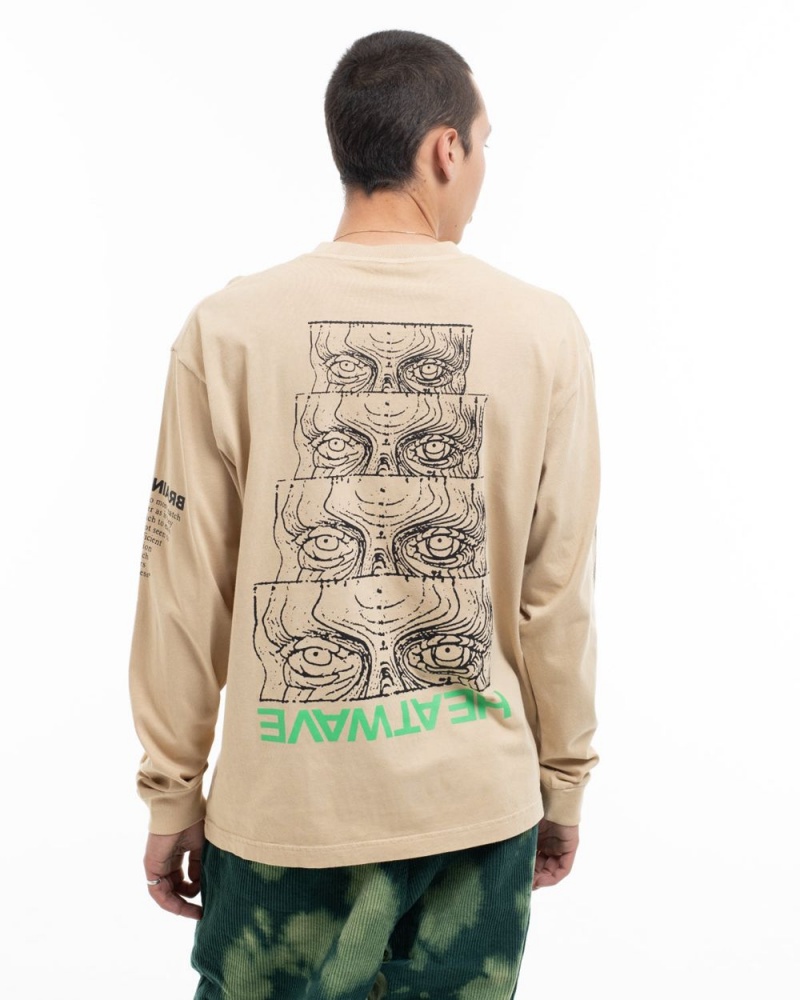 Brown Brain Dead Heatwave Long Sleeve T-Shirt | USA EJHA27154