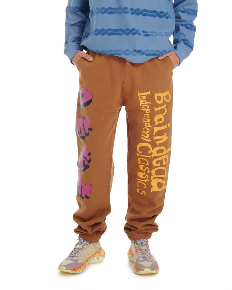 Brown Brain Dead Independent Classics Sweatpant | USA MWHI19874