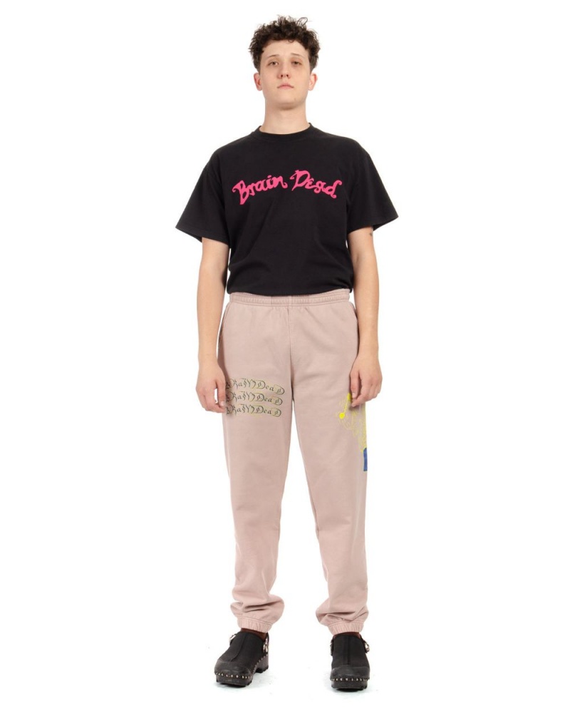 Brown Brain Dead Jazz Flute Sweat Pant | USA CXWS29784