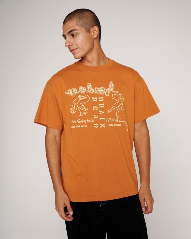 Brown Brain Dead Life Beyond T-Shirt | USA XBLC40839