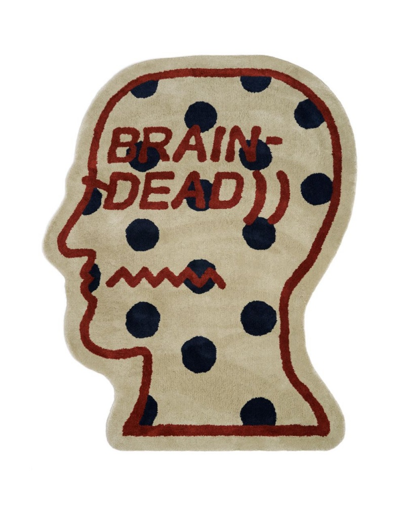 Brown Brain Dead Logo Head Polka Dot 6ft Rug | USA SUCM15409