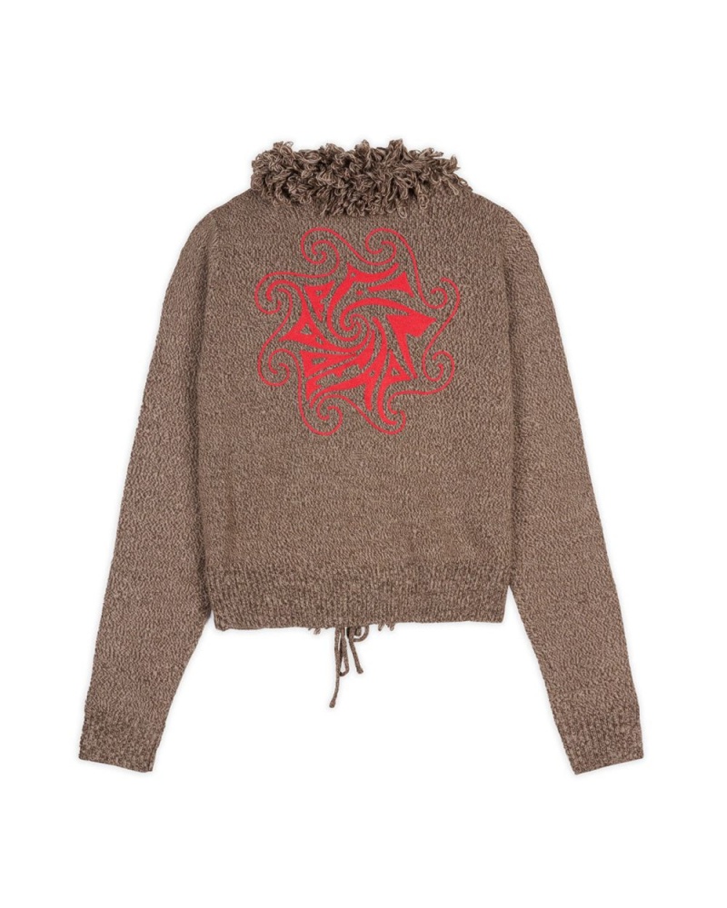 Brown Brain Dead Marled Cardigan | USA VCRY53874