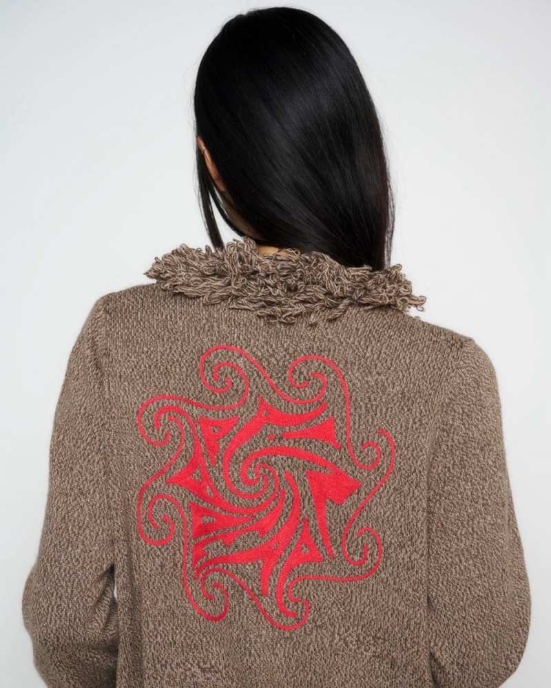 Brown Brain Dead Marled Cardigan | USA VCRY53874