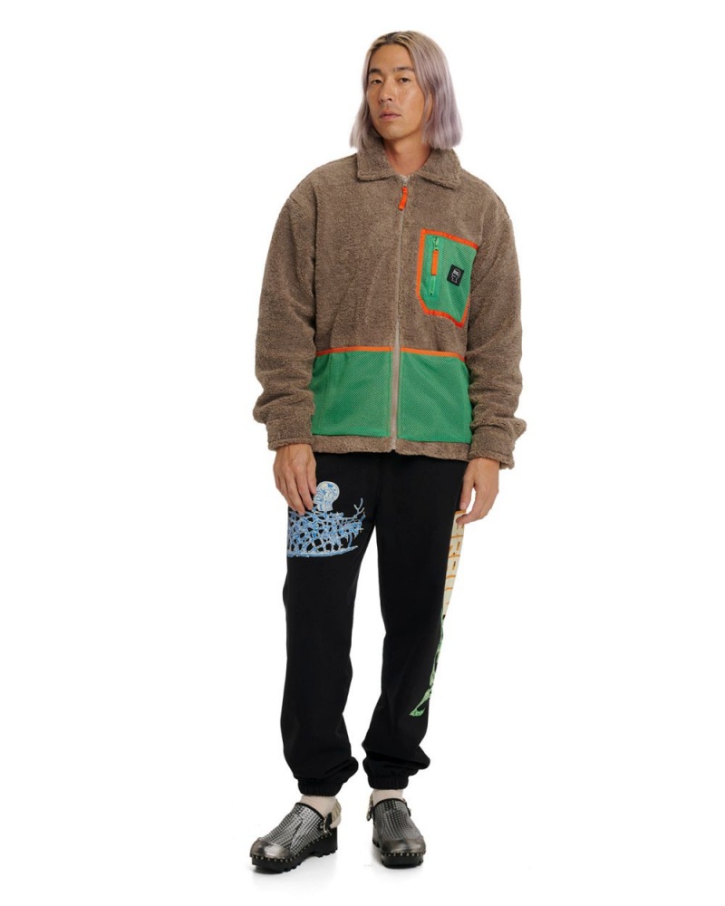 Brown Brain Dead Mesherpa Zip Jacket | USA RTCL86017