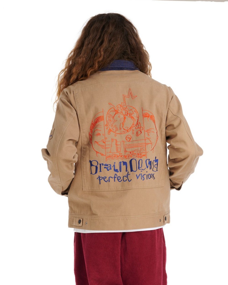 Brown Brain Dead Perfect Visions Trucker Jacket | USA FBGM46089