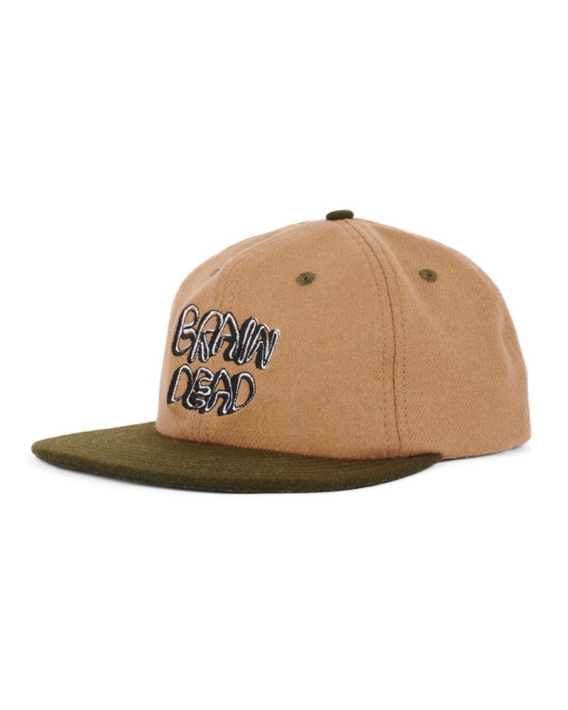 Brown Brain Dead Plato Wool 6 Panel Cap | USA WUBF52176