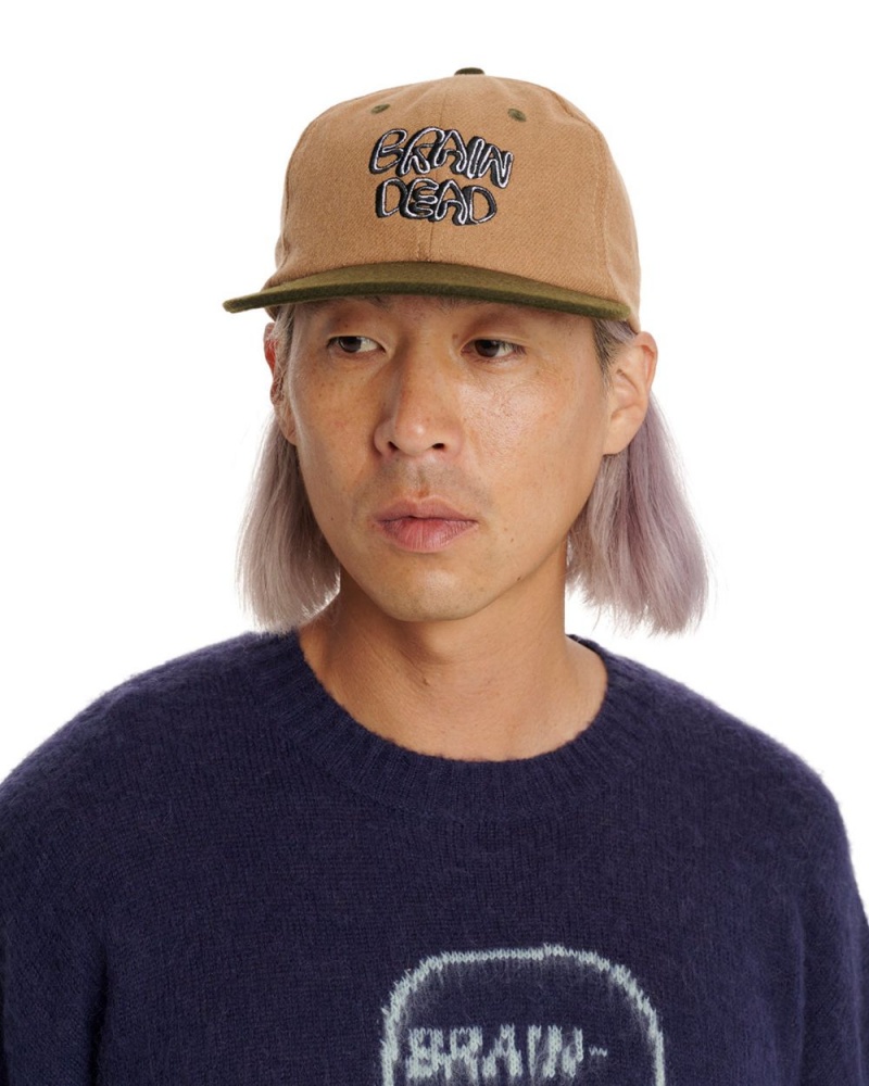 Brown Brain Dead Plato Wool 6 Panel Cap | USA WUBF52176