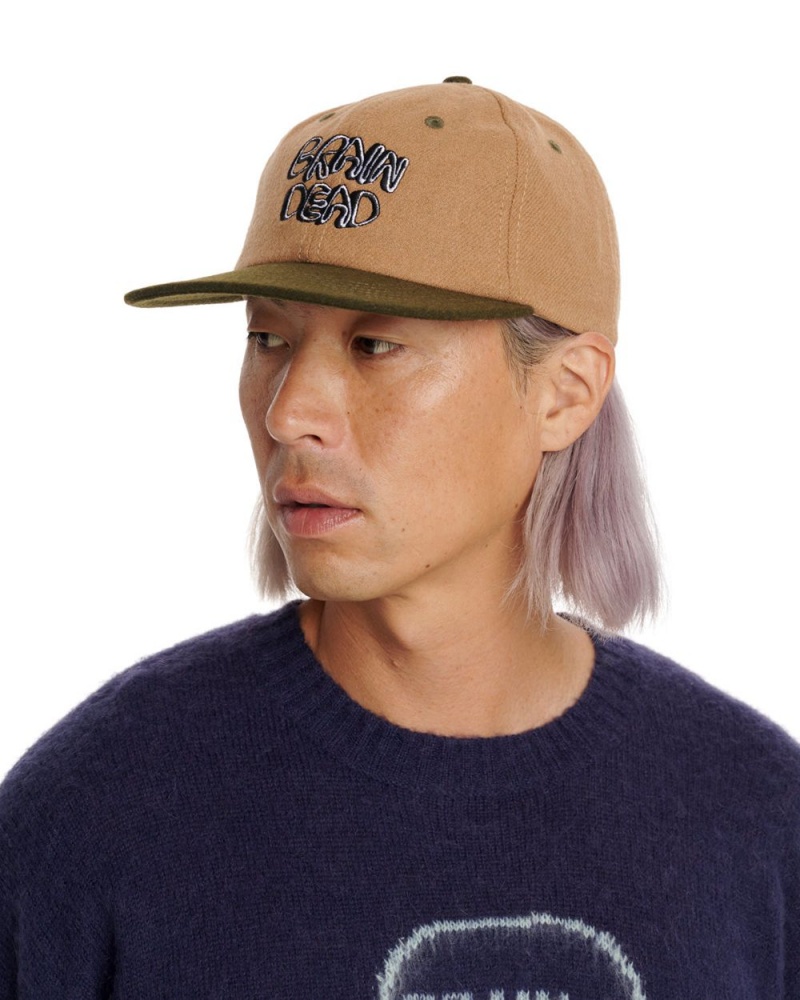 Brown Brain Dead Plato Wool 6 Panel Cap | USA WUBF52176