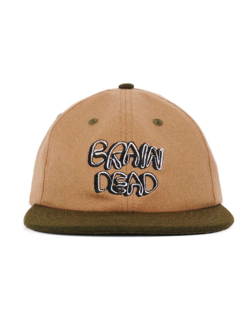 Brown Brain Dead Plato Wool 6 Panel Cap | USA WUBF52176