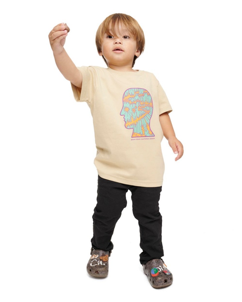 Brown Brain Dead Split Planes Kids T-Shirt | USA XOYA30428