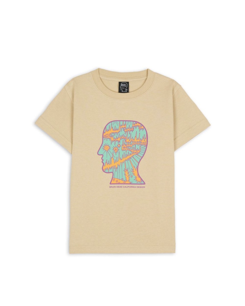 Brown Brain Dead Split Planes Kids T-Shirt | USA XOYA30428