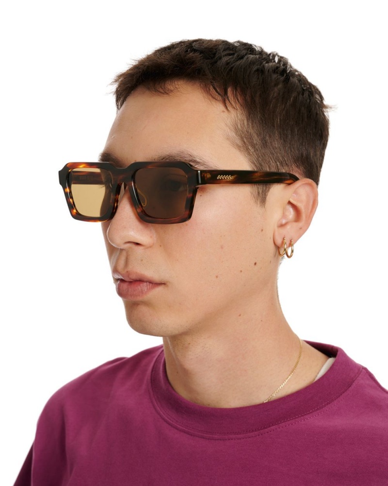 Brown Brain Dead Staunton Post Modern Primitive Eye Protection Sunglasses | USA OSMK10273