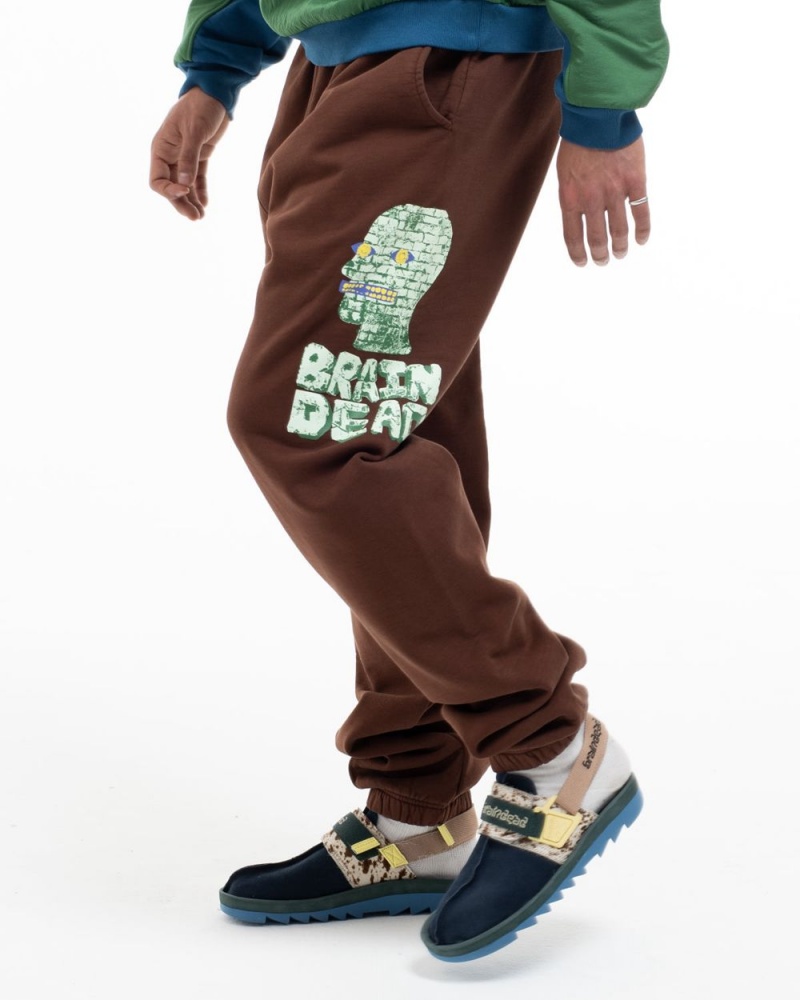 Brown Brain Dead Stone Age Sweat Pant | USA ICPX21489