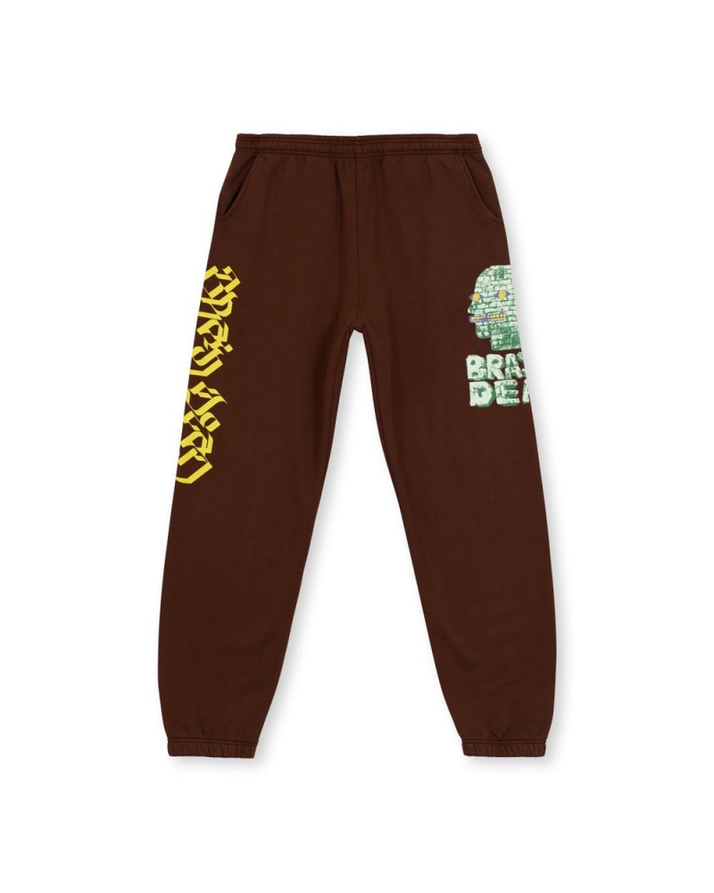 Brown Brain Dead Stone Age Sweat Pant | USA ICPX21489