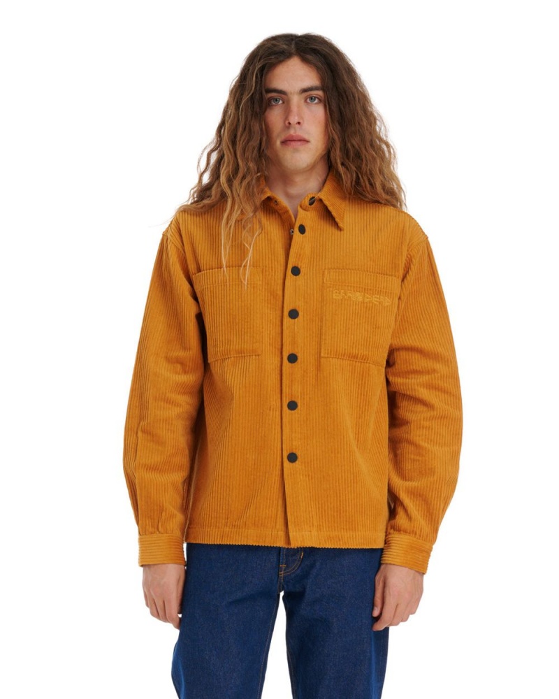 Brown Brain Dead Trademark Wide Wale Snap Shirt Jacket | USA YUFI65920