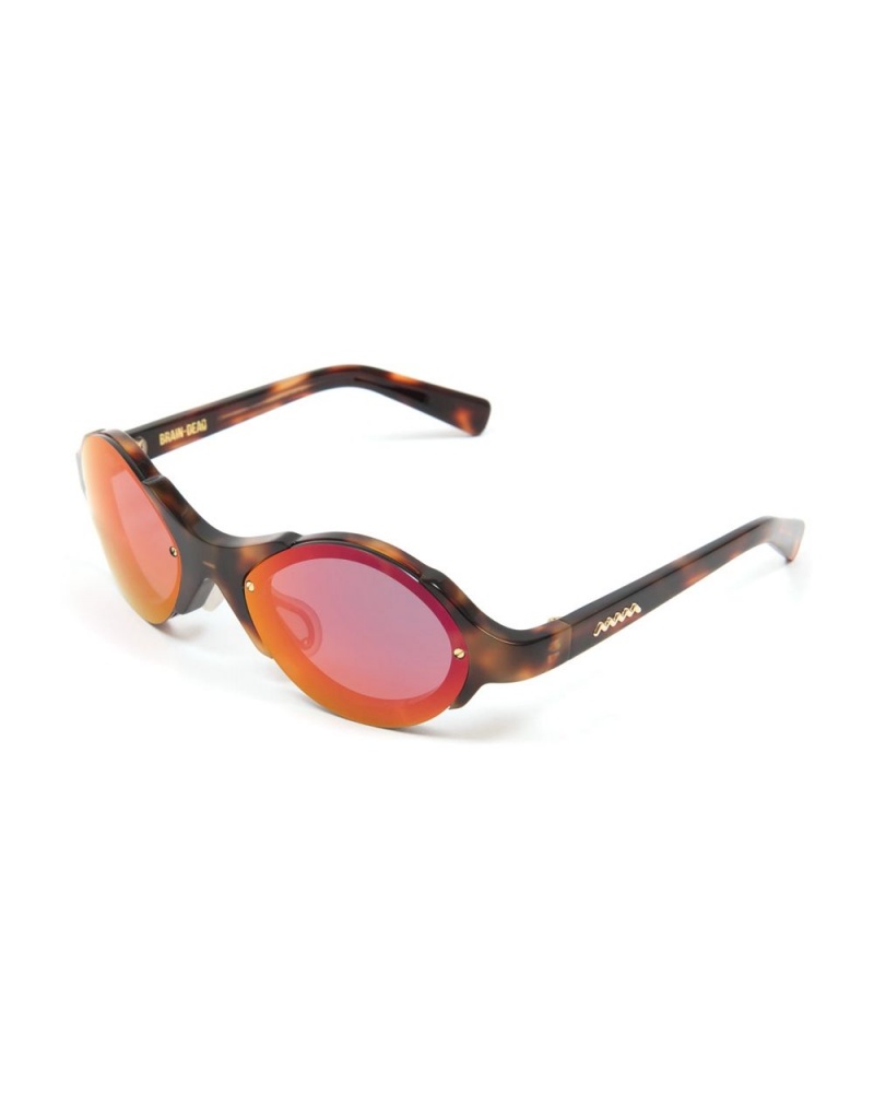 Brown Red Brain Dead Mutant Post Modern Primitive Eye Protection Sunglasses | USA KNZP39461