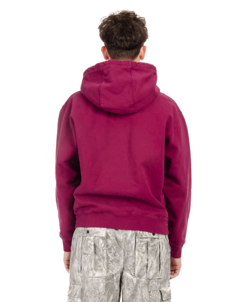 Burgundy Brain Dead Collegiate Zip Up Hoodie | USA VZXR95031