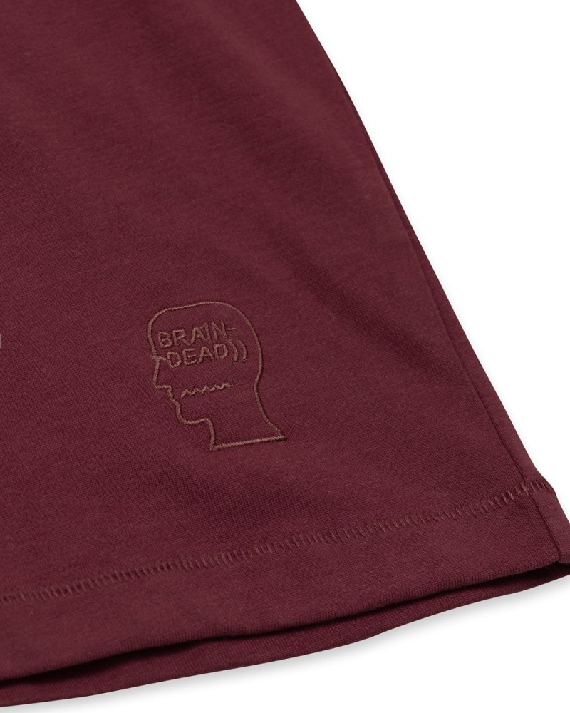 Burgundy Brain Dead Easy T-Shirt | USA UWTI61935