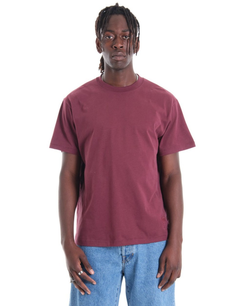 Burgundy Brain Dead Easy T-Shirt | USA UWTI61935