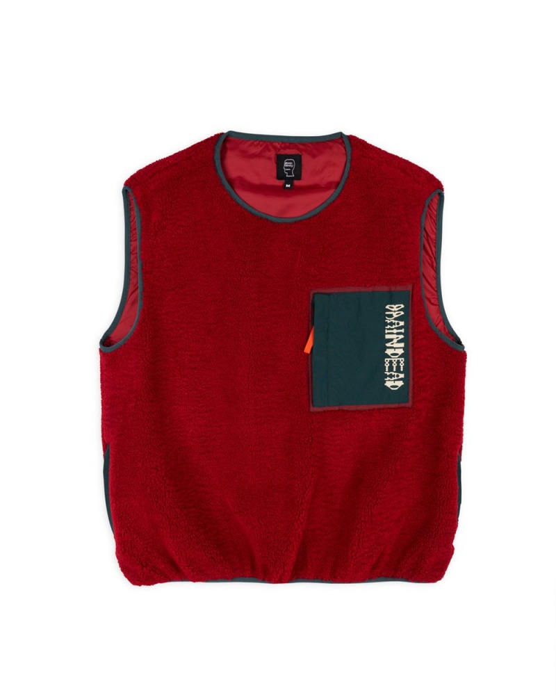 Burgundy Brain Dead Ghost Sherpa Vest | USA TECK53429