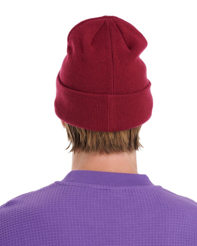 Burgundy Brain Dead Logo Head Wool Beanie | USA QKRO19870