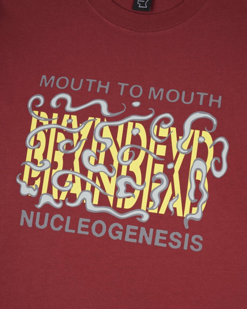 Burgundy Brain Dead Nucleogenesis T-Shirt | USA DGVP71354