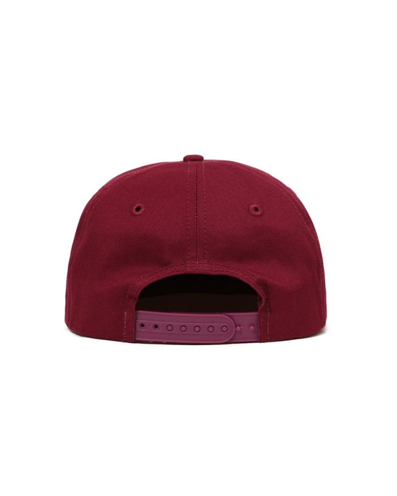 Burgundy Brain Dead Prehistoric Twill Six Panel Hat | USA KHXT01862