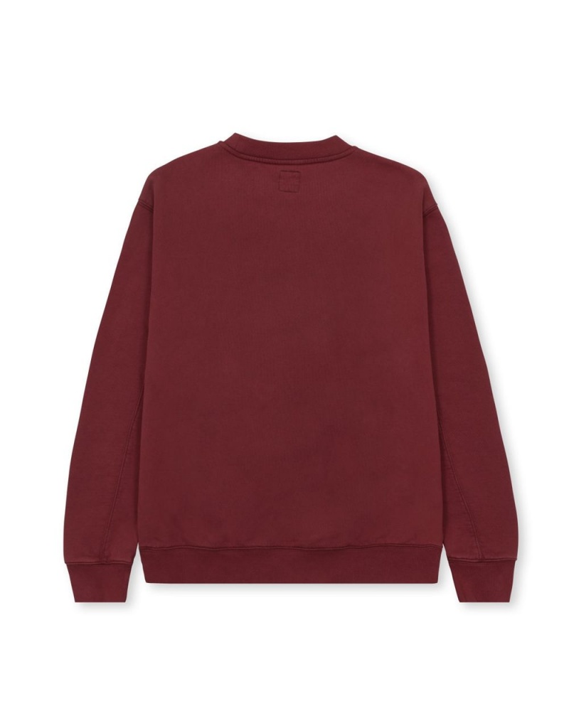 Burgundy Brain Dead Saturated Voids Crewneck Sweatshirt | USA ZBKN53610