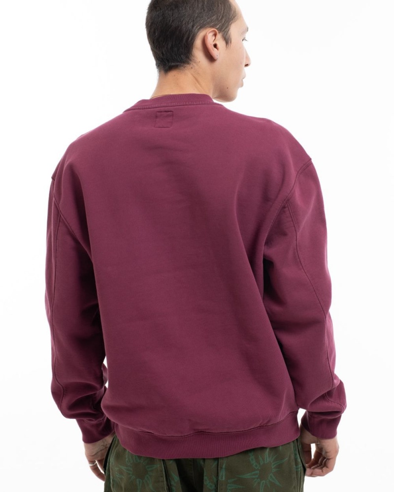 Burgundy Brain Dead Saturated Voids Crewneck Sweatshirt | USA ZBKN53610