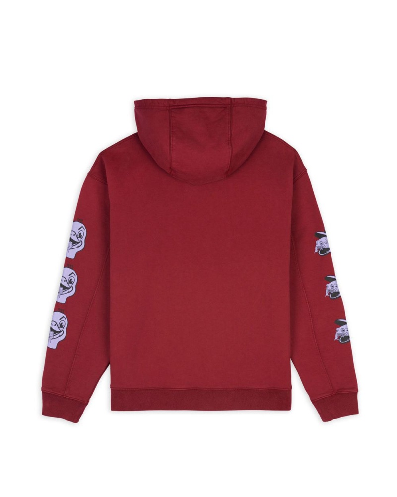 Burgundy Brain Dead Toad Licker Sweatshirt Hoodie | USA HXEL27364