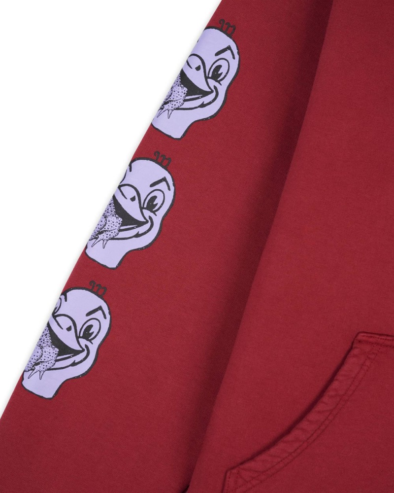 Burgundy Brain Dead Toad Licker Sweatshirt Hoodie | USA HXEL27364