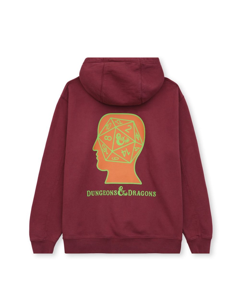 Burgundy Brain Dead X Dungeons & Dragons Fiend Folio Hoodie | USA EBGP92370