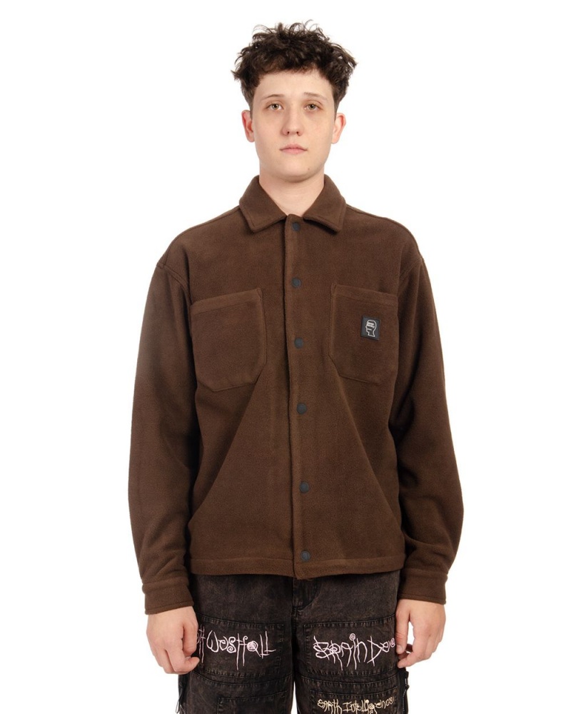 Chocolate Brain Dead Polar Fleece Climber Shirt | USA GTHQ85720