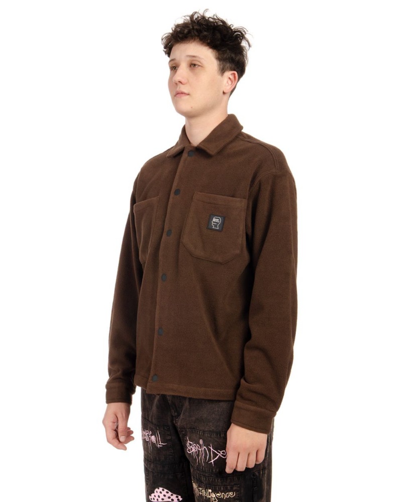 Chocolate Brain Dead Polar Fleece Climber Shirt | USA GTHQ85720