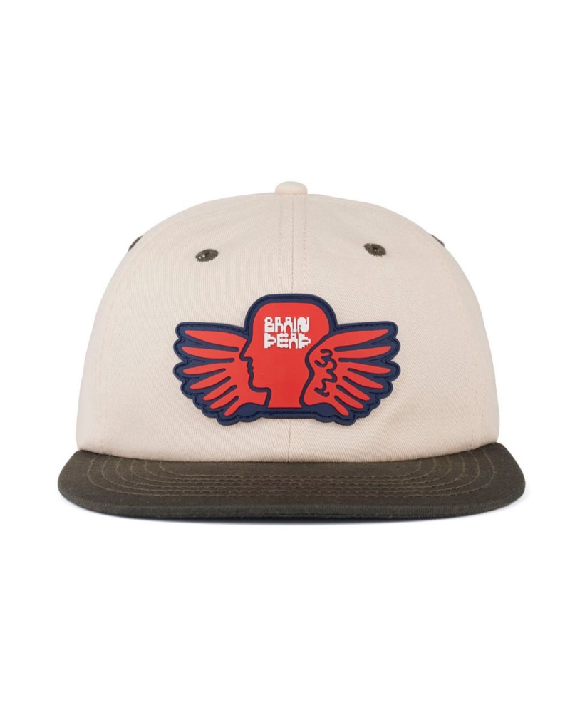 Cream Brain Dead Afterlife 6 Panel Cap | USA XIUC36972