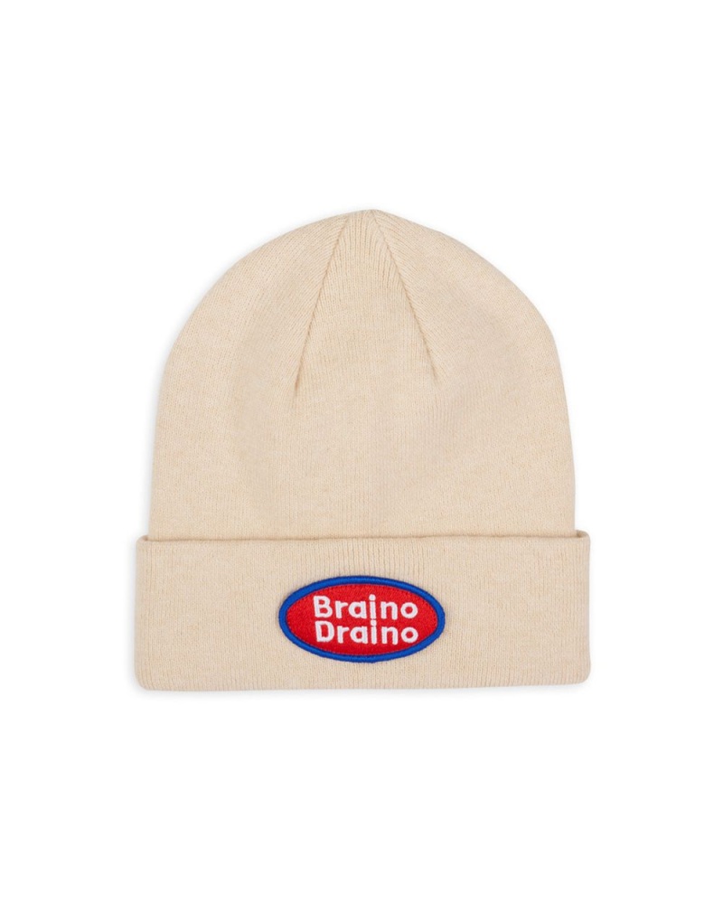 Cream Brain Dead Braino Draino Wool Beanie | USA AUOW40539