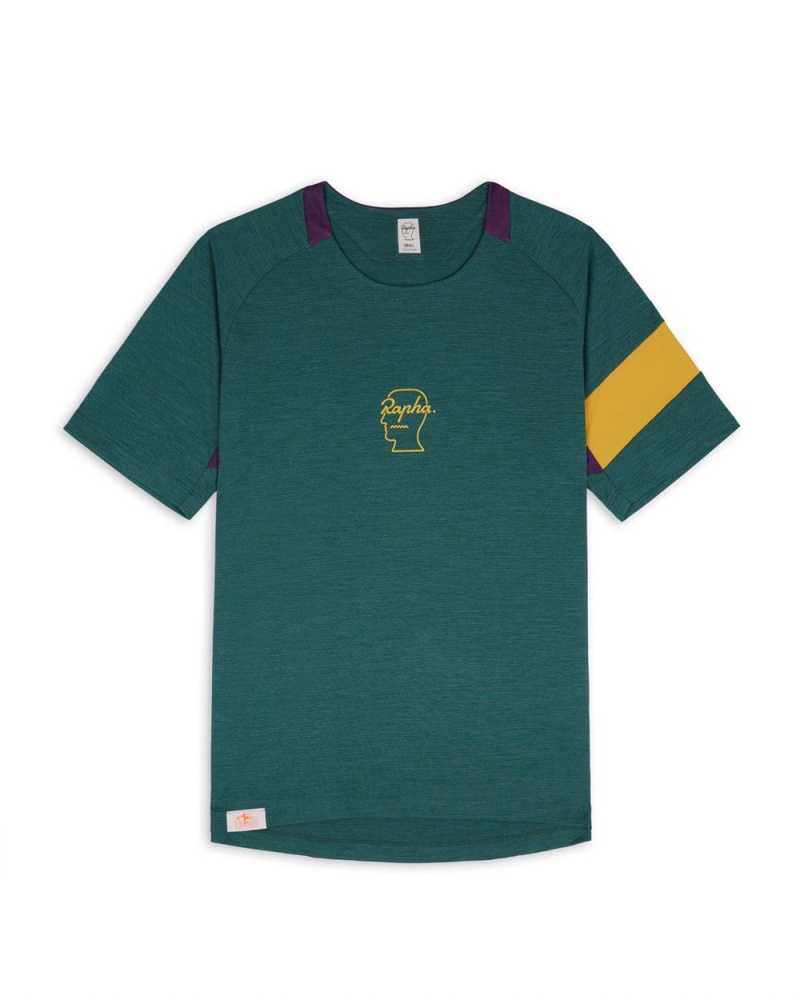 Dark Green Brain Dead X Rapha Trail Technical T-Shirt | USA AVEZ93204