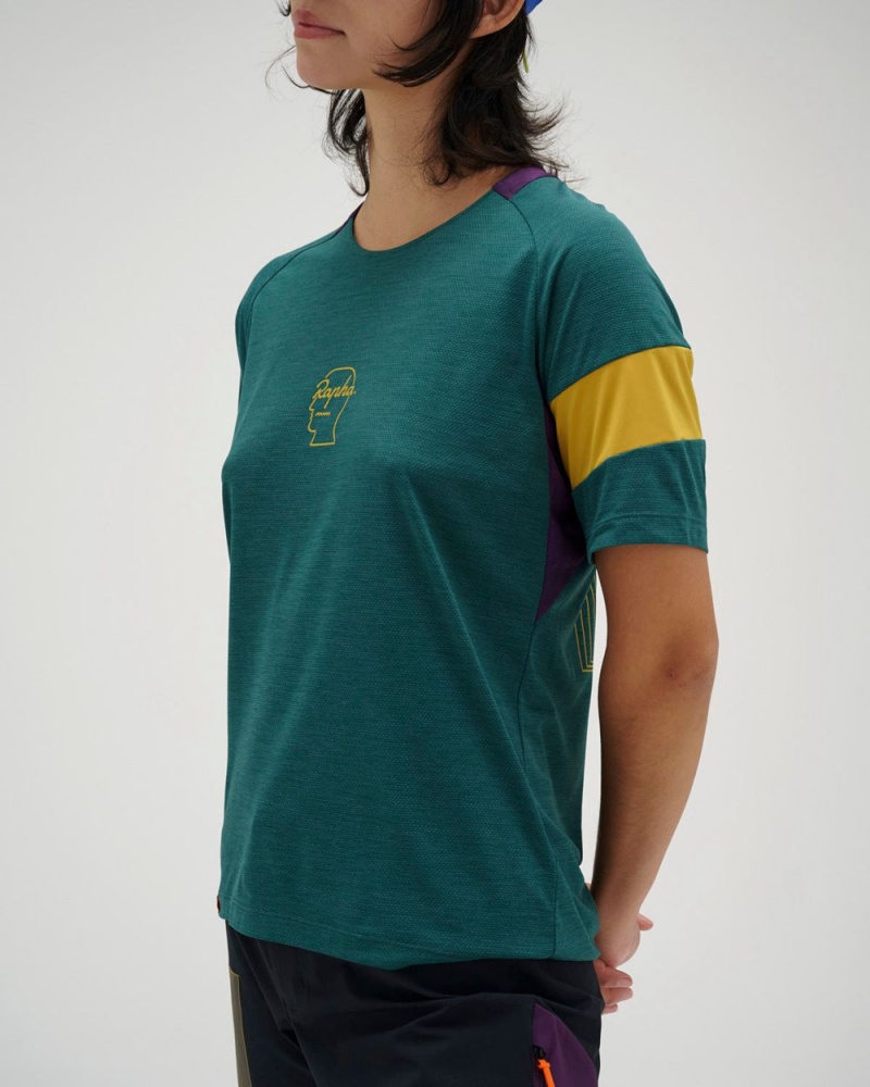 Dark Green Brain Dead X Rapha Trail Technical T-Shirt | USA KNHD46321