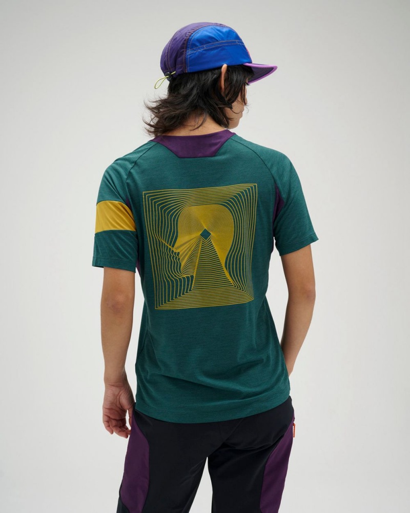 Dark Green Brain Dead X Rapha Trail Technical T-Shirt | USA KNHD46321