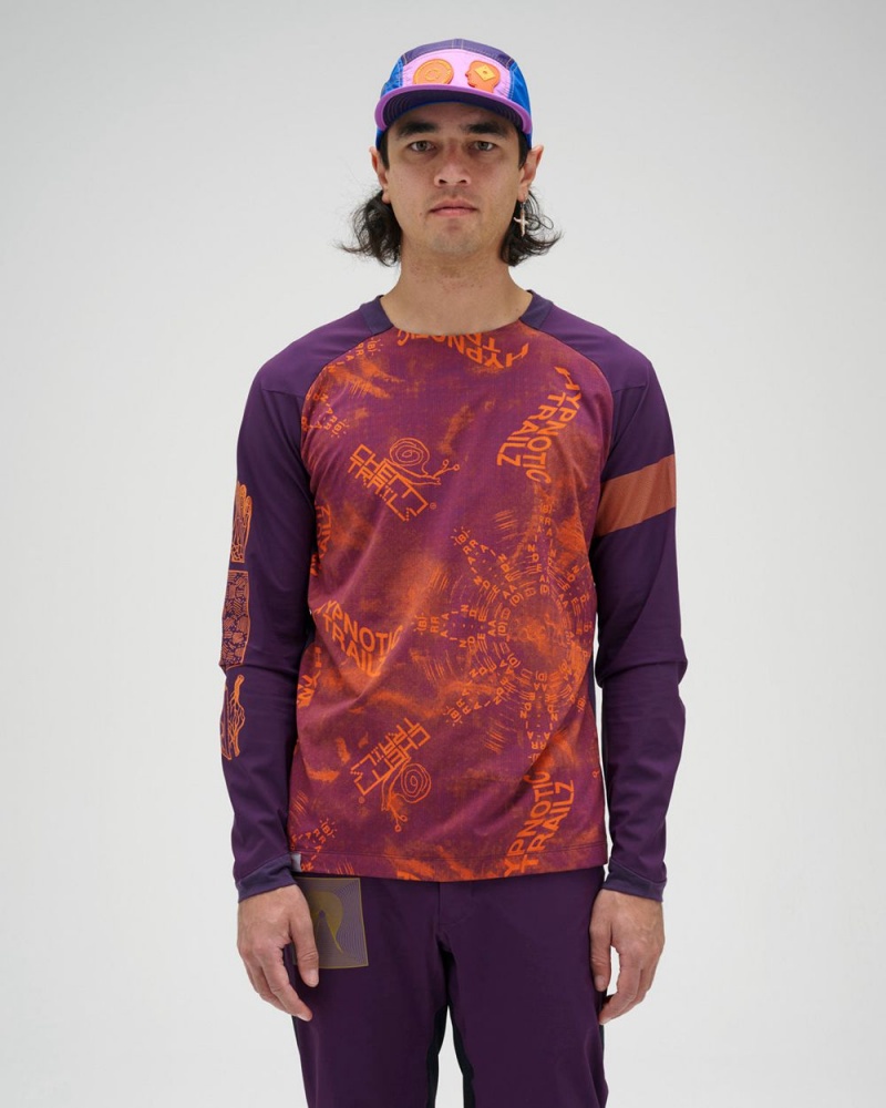 Dark Purple Brain Dead X Rapha Trail Windblock Jersey T-Shirt | USA PFMX10625