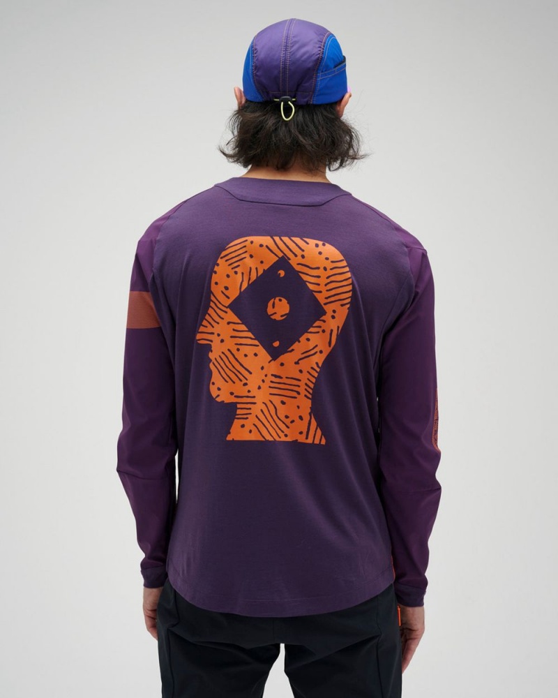 Dark Purple Brain Dead X Rapha Trail Windblock Jersey T-Shirt | USA PFMX10625