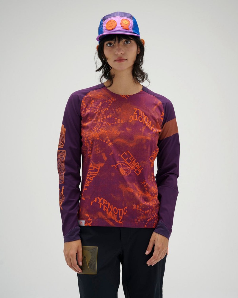 Dark Purple Brain Dead X Rapha Trail Windblock Jersey T-Shirt | USA OCXF98074