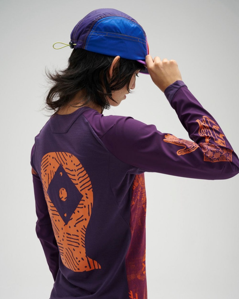 Dark Purple Brain Dead X Rapha Trail Windblock Jersey T-Shirt | USA OCXF98074