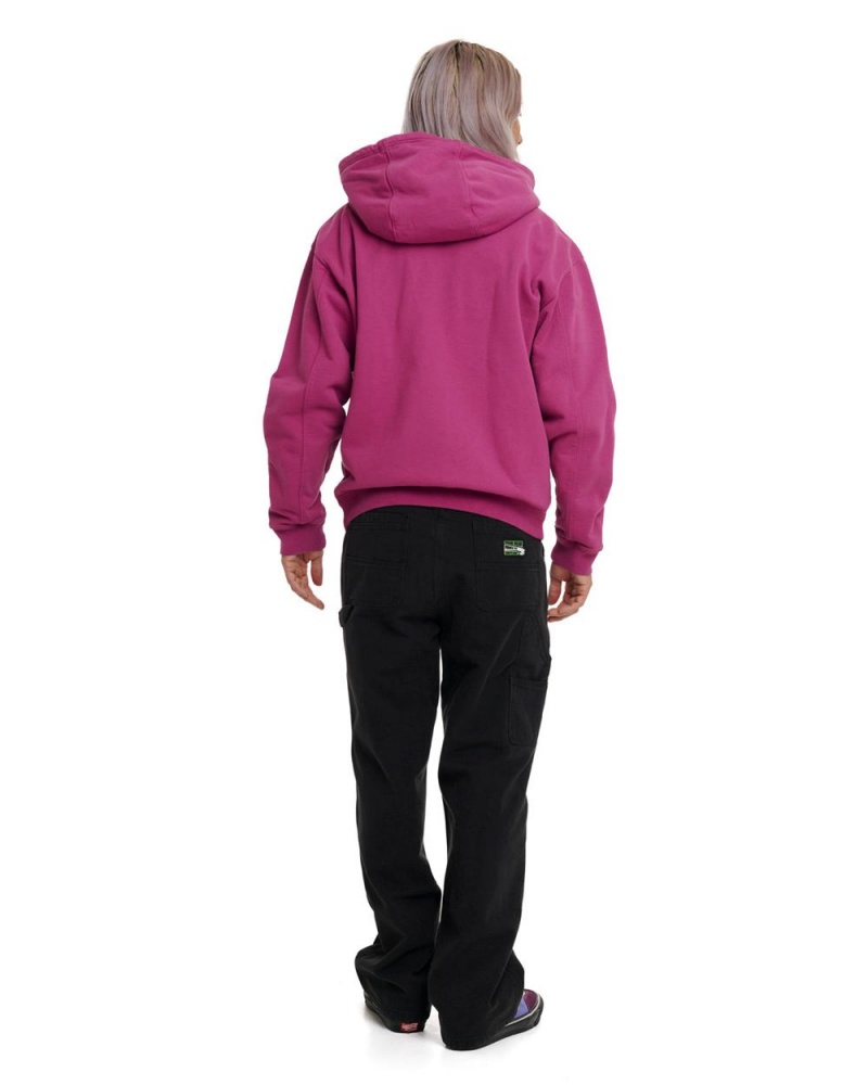 Fuchsia Brain Dead Collegiate Zip Up Hoodie | USA VWGS90345