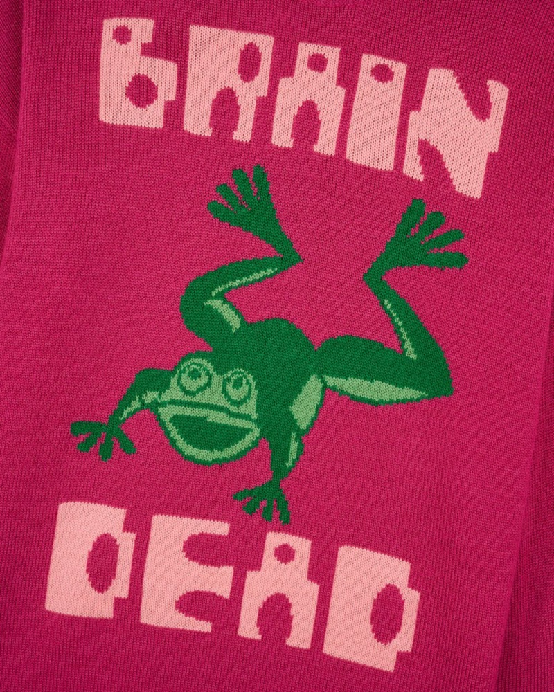 Fuchsia Brain Dead Frogger Sweater | USA FXAT90812