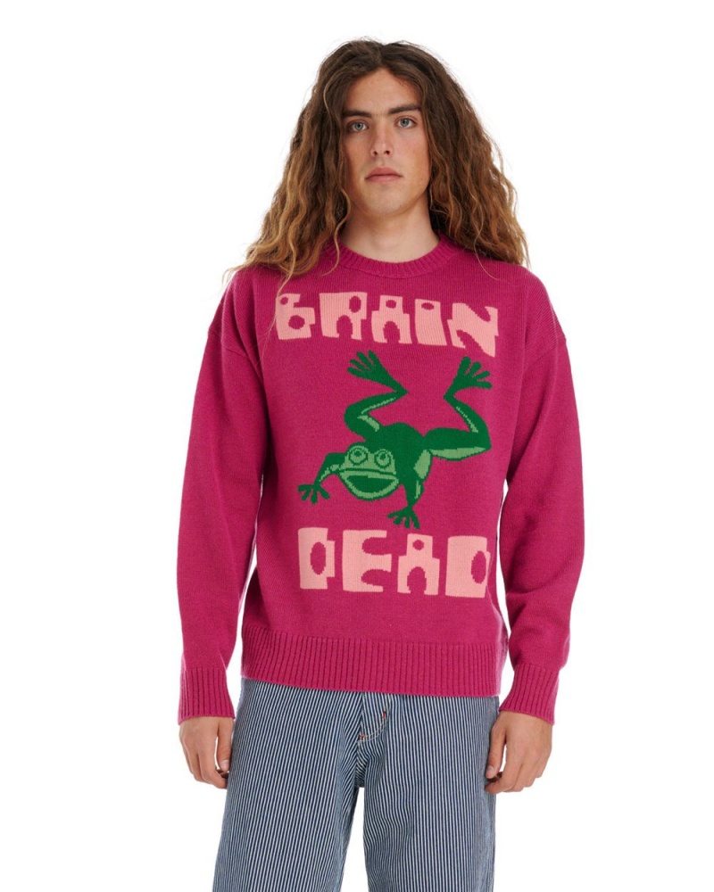 Fuchsia Brain Dead Frogger Sweater | USA FXAT90812