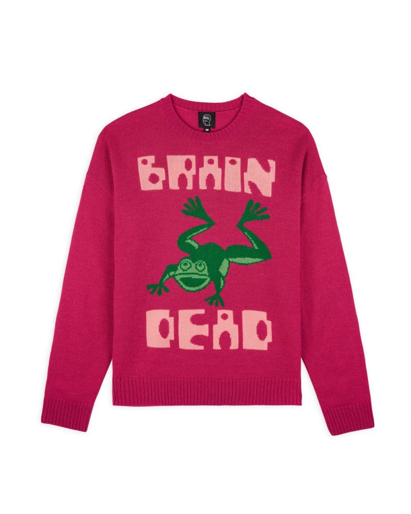 Fuchsia Brain Dead Frogger Sweater | USA FXAT90812