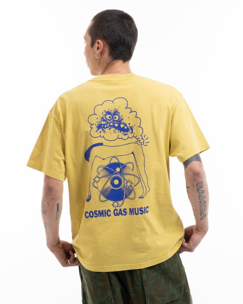 Gold Brain Dead Cosmic Gas T-Shirt | USA CKXJ91063