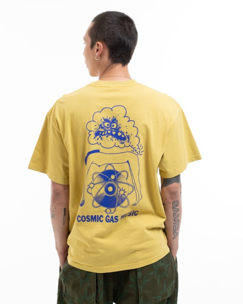 Gold Brain Dead Cosmic Gas T-Shirt | USA CKXJ91063